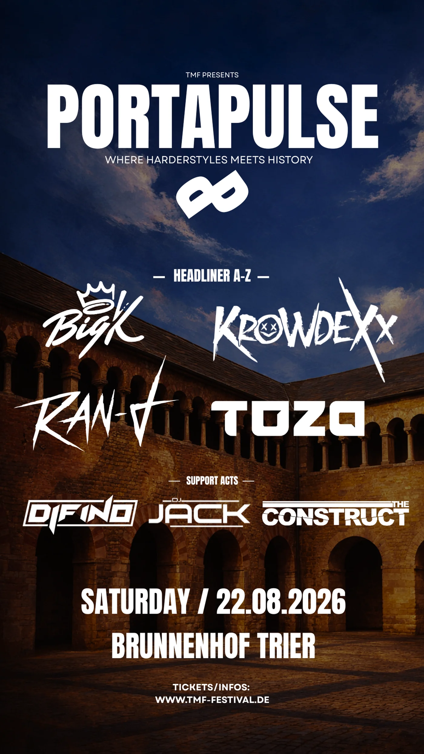 Vollständiges Line-Up Portapulse 2026: Ran-D, Toza, Krowdexx, Big K, Jack, Difino, The Construct